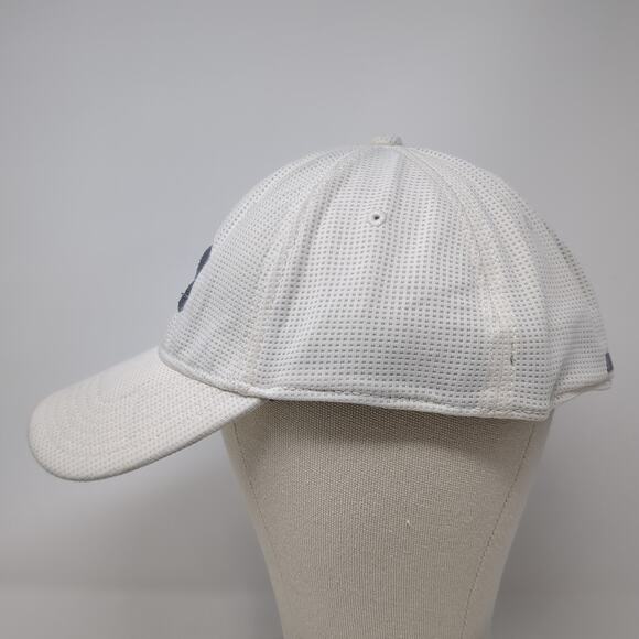 Under Armour Golf Fitted Baseball Cap White XL Embroidered Vented Holes 6 Panel - Picture 3 of 9